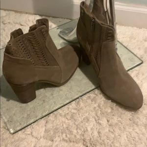 Vince Camuto Taupe Suede Stacked-heel